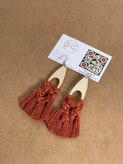 Aretes en macramé