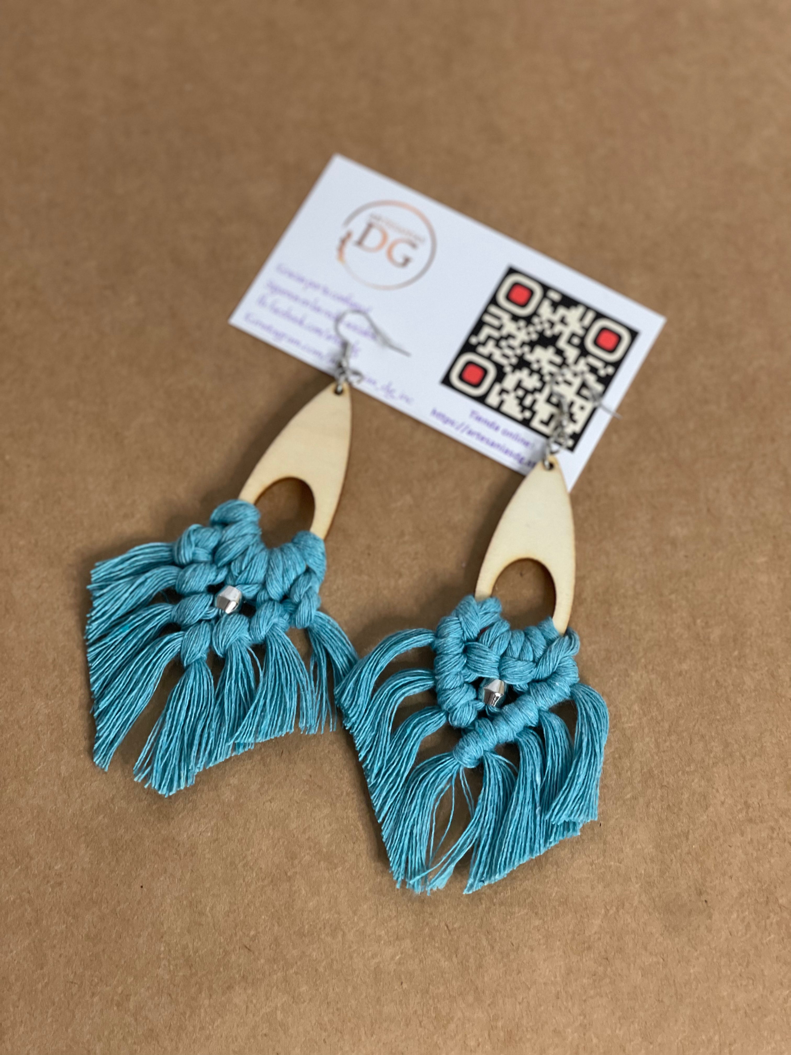 Aretes en macramé