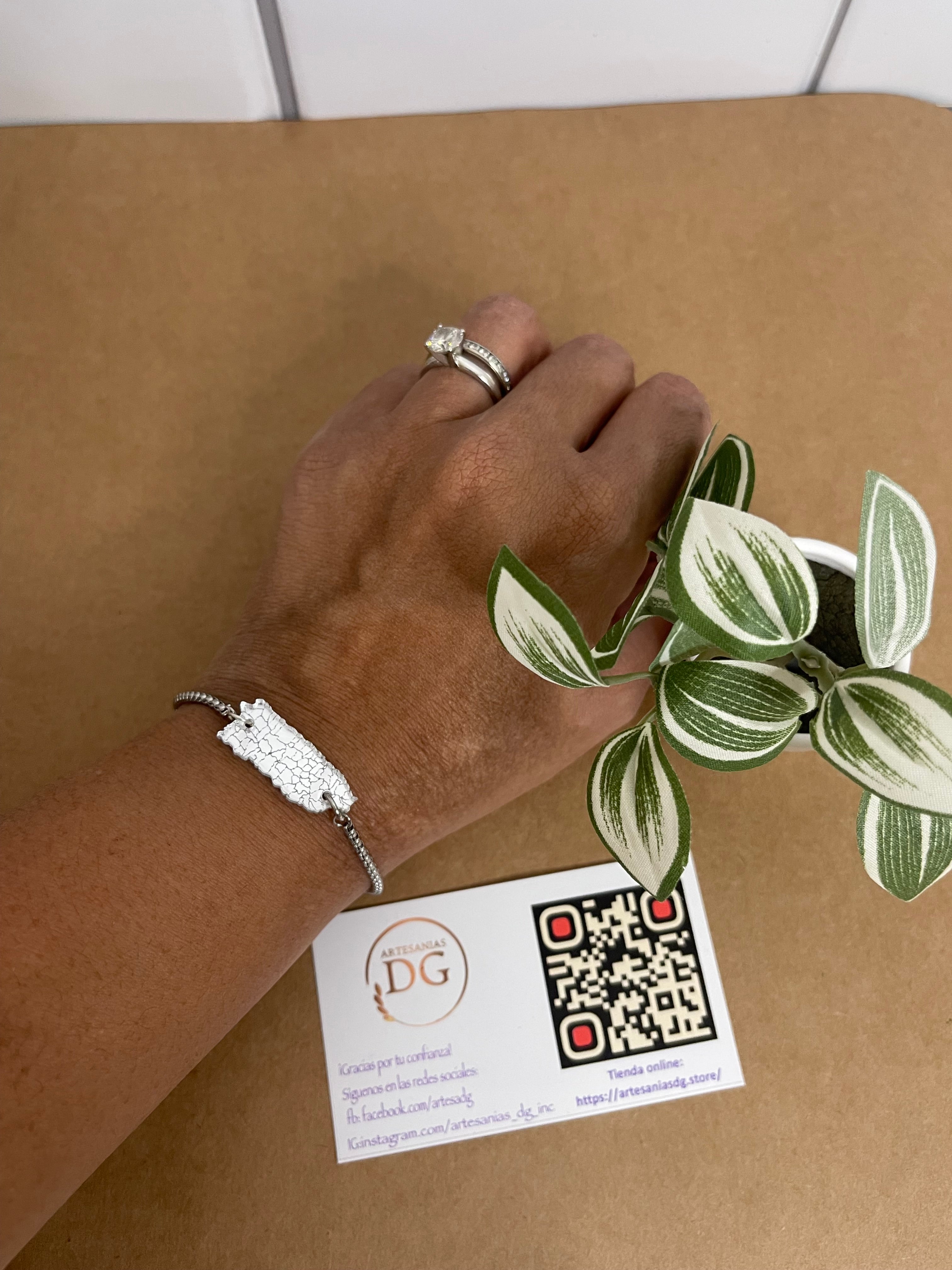 Pulsera de Puerto Rico Plateada
