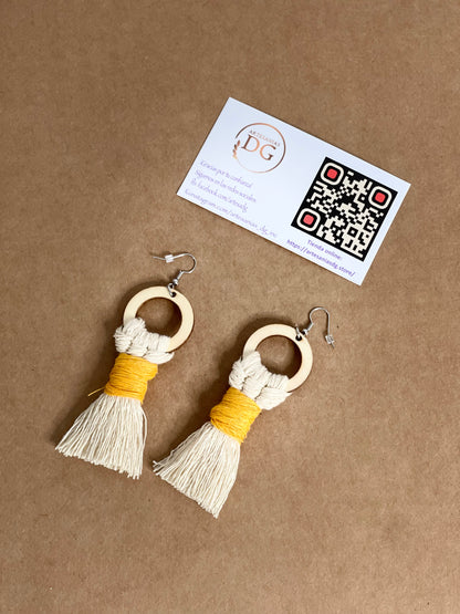 Aretes en macramé