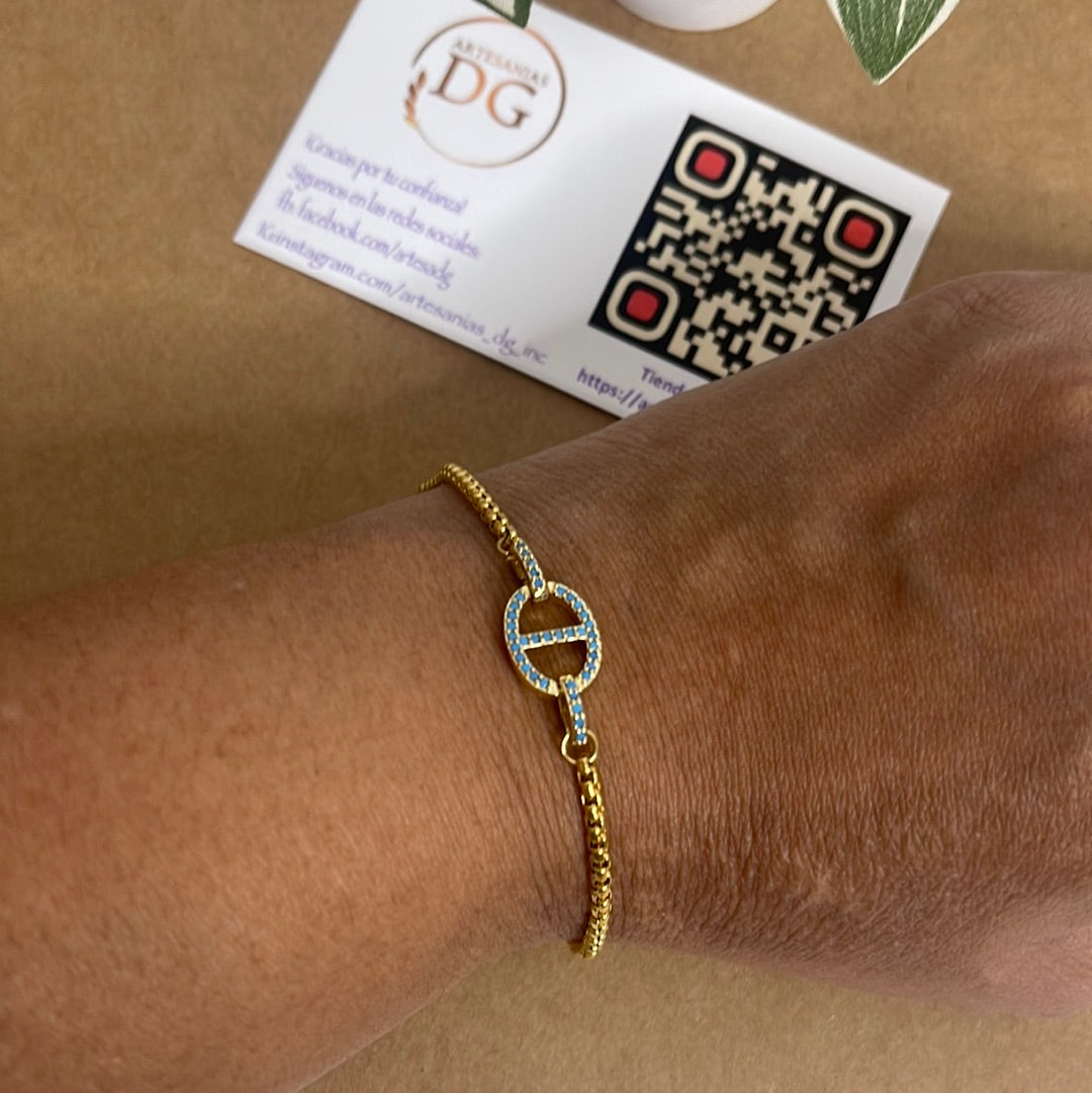 Pulsera con Pieza Focal Turquesa