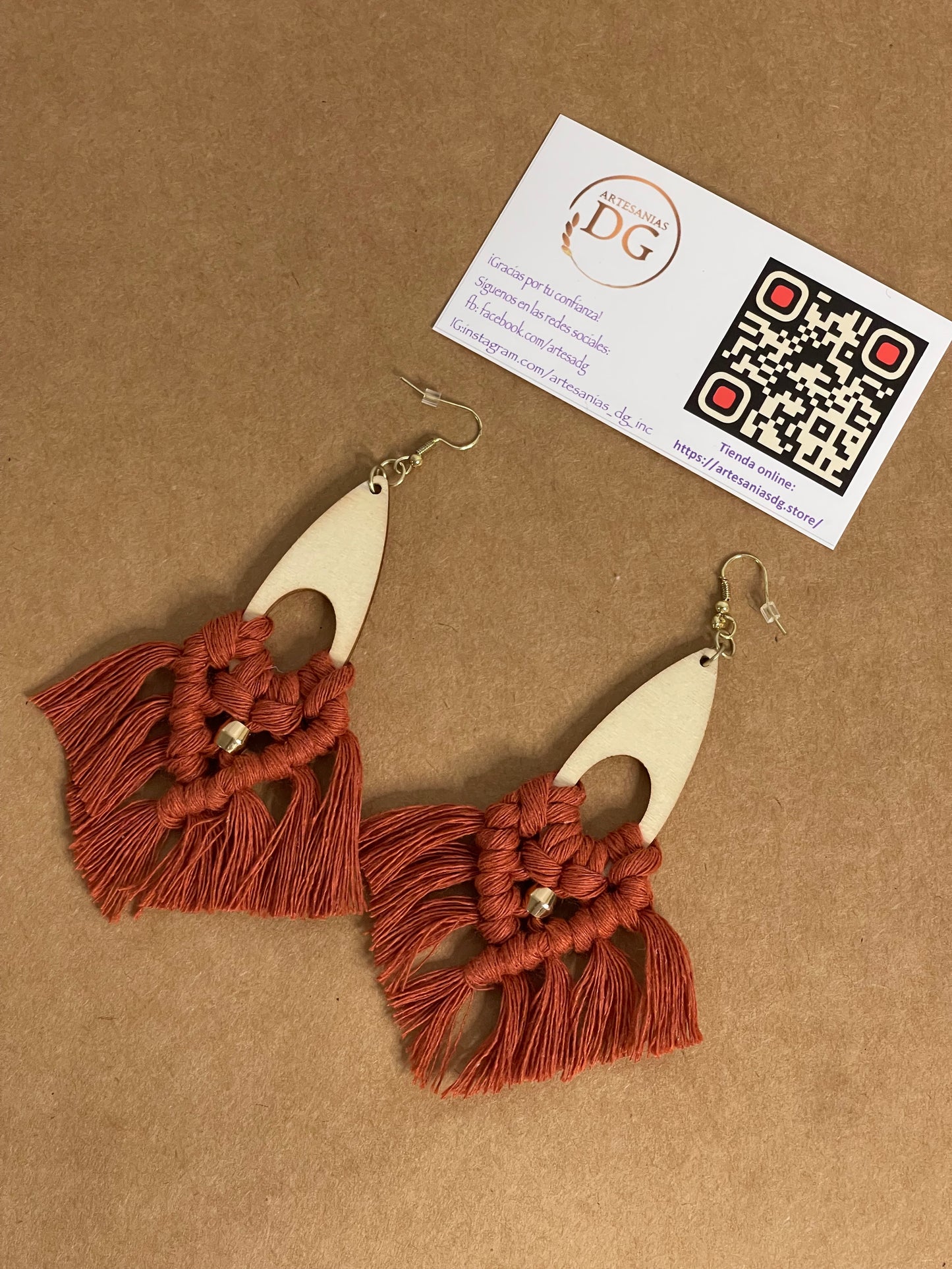 Aretes en macramé