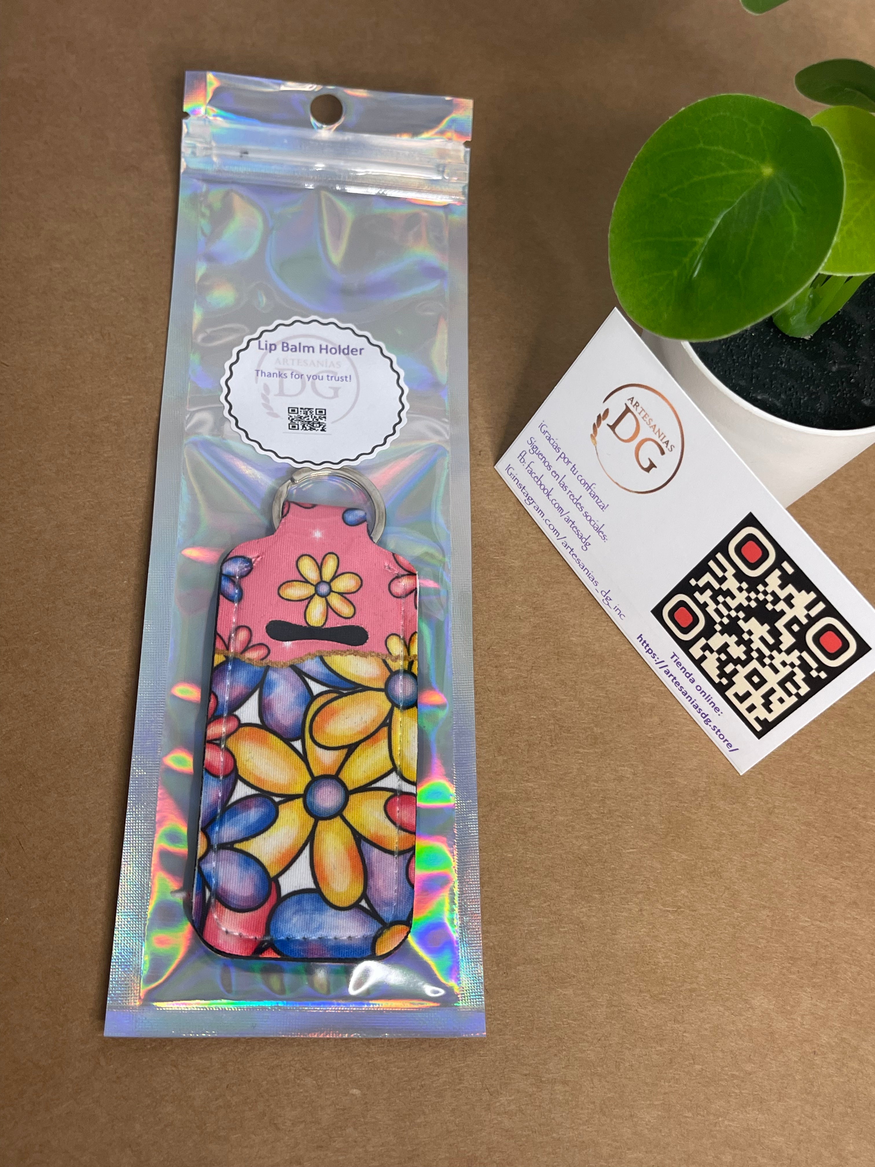 Lip balm holder keychain