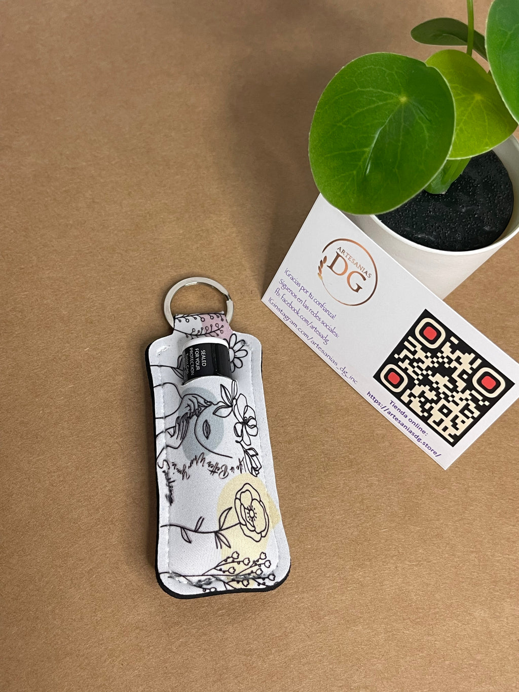 Lip balm holder keychain