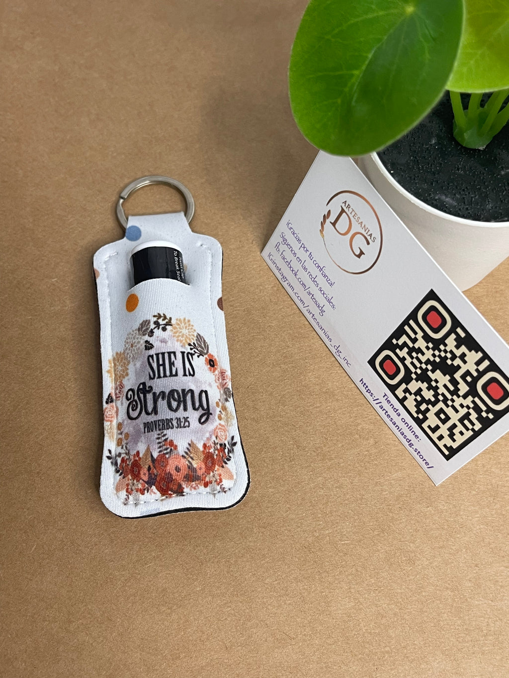 Lip balm holder keychain