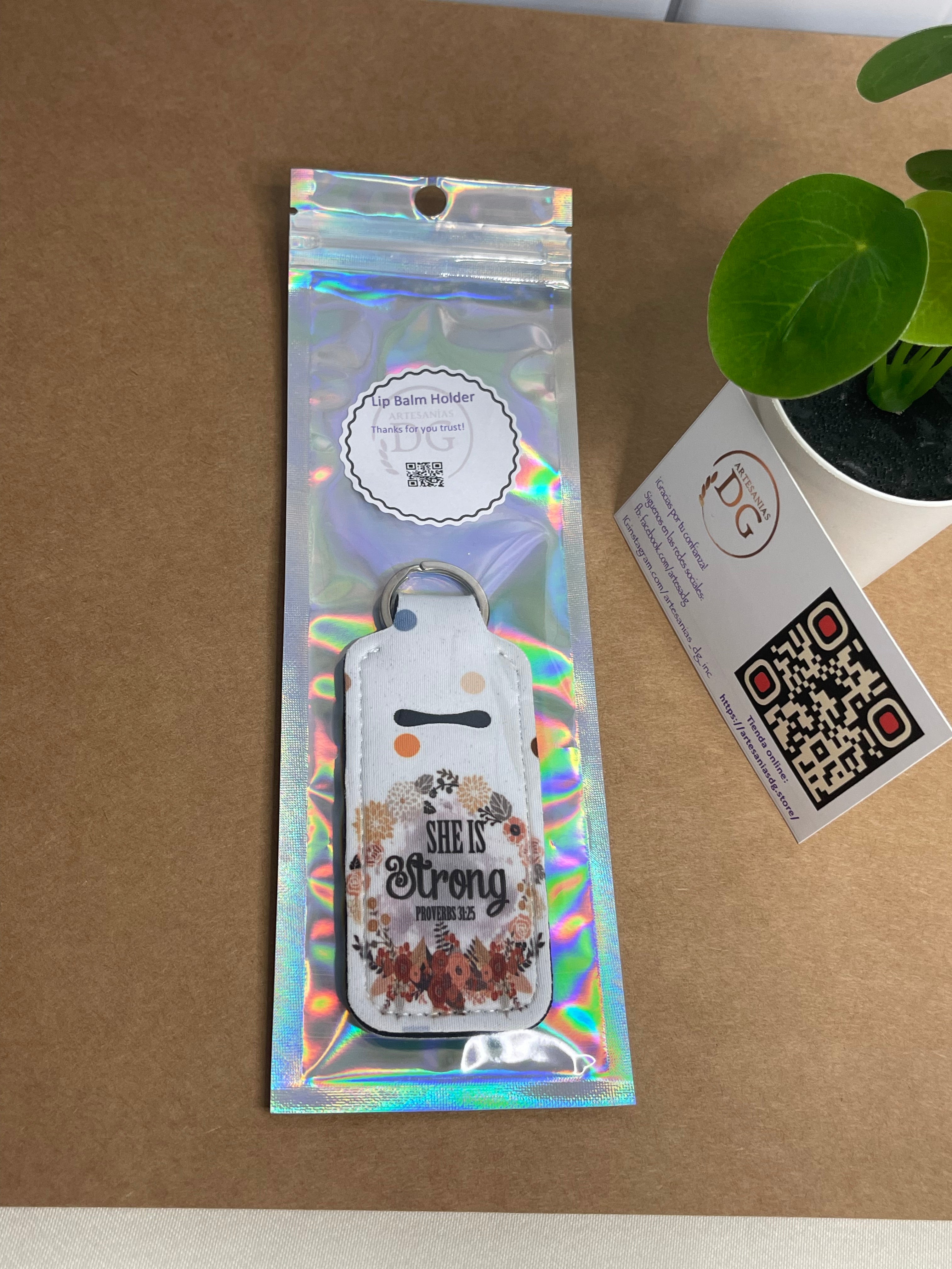 Lip balm holder keychain