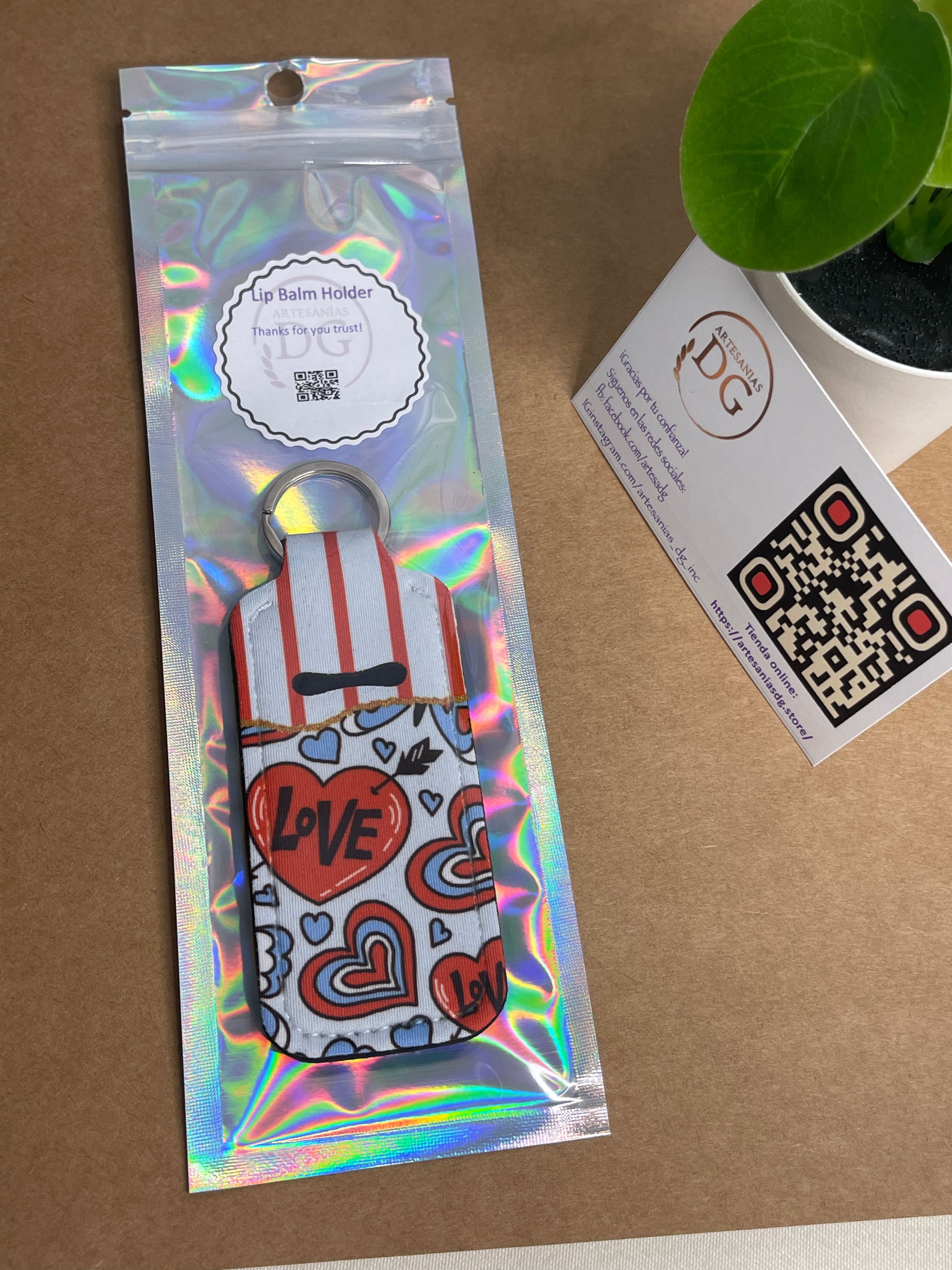 Lip balm holder keychain