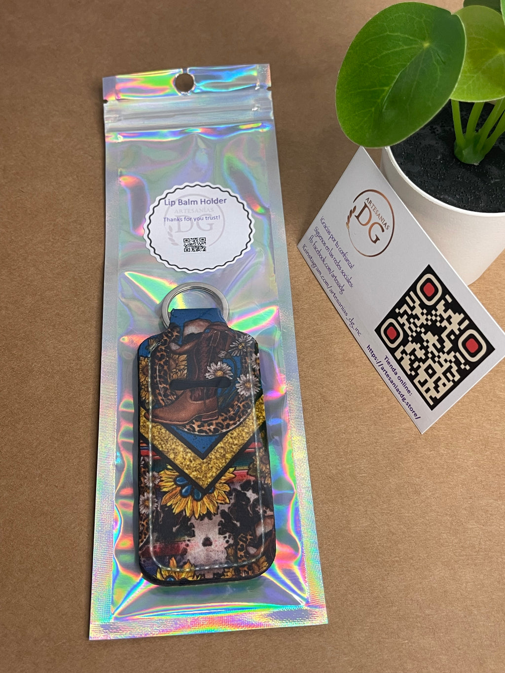 Lip balm holder keychain