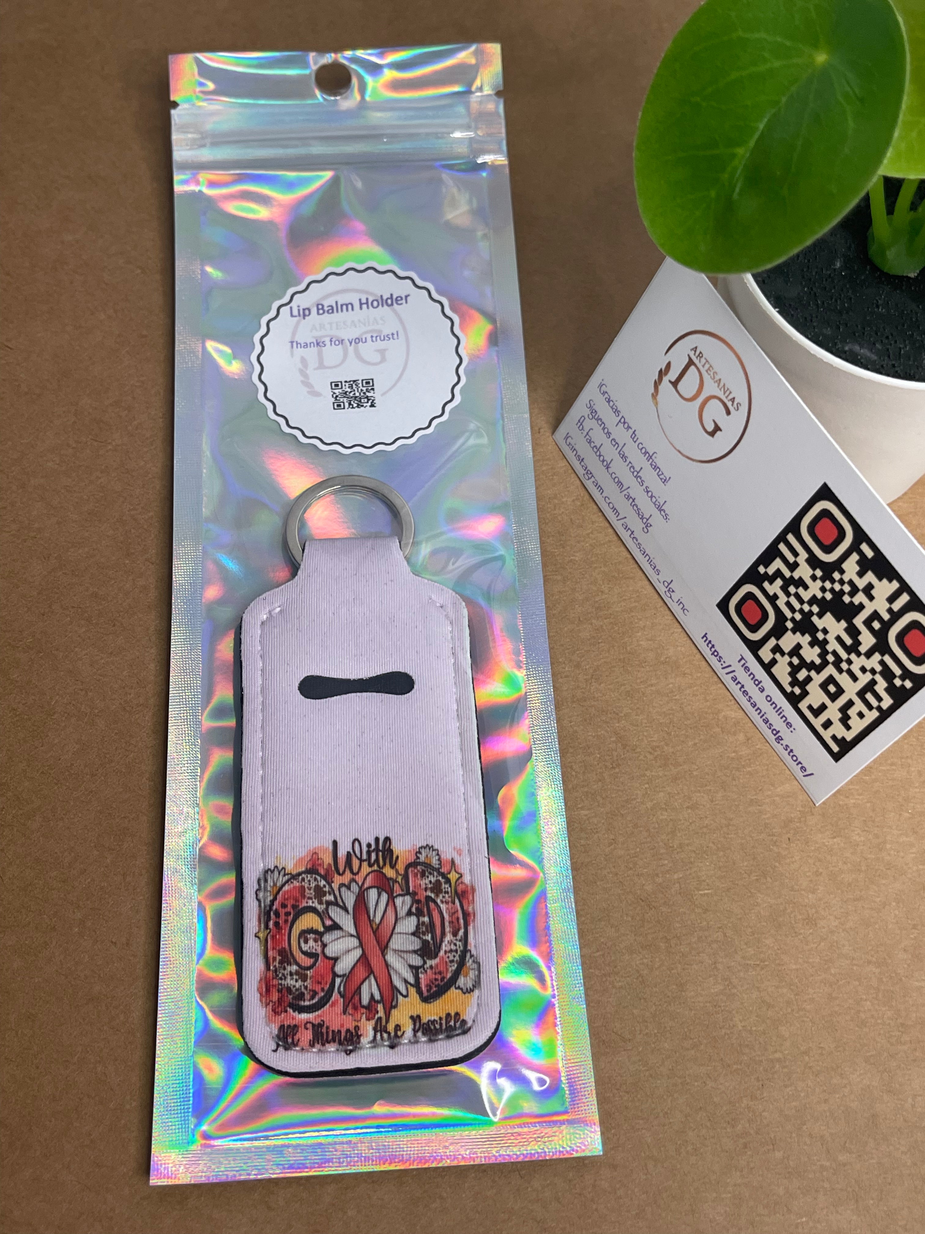 Lip balm holder keychain