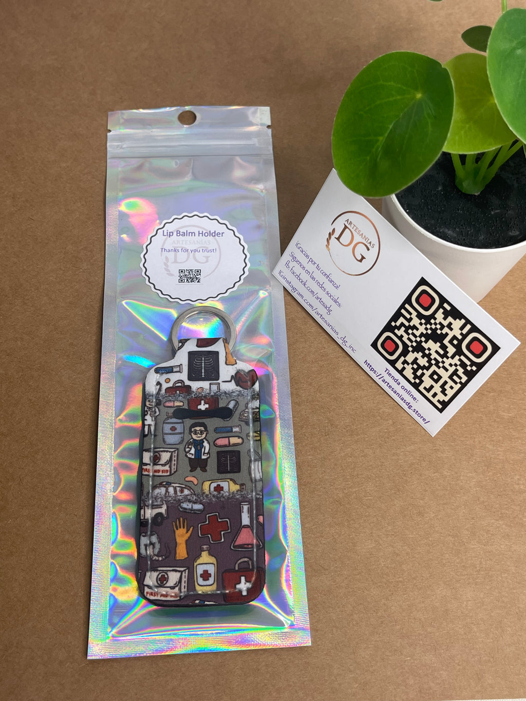 Lip balm holder keychain