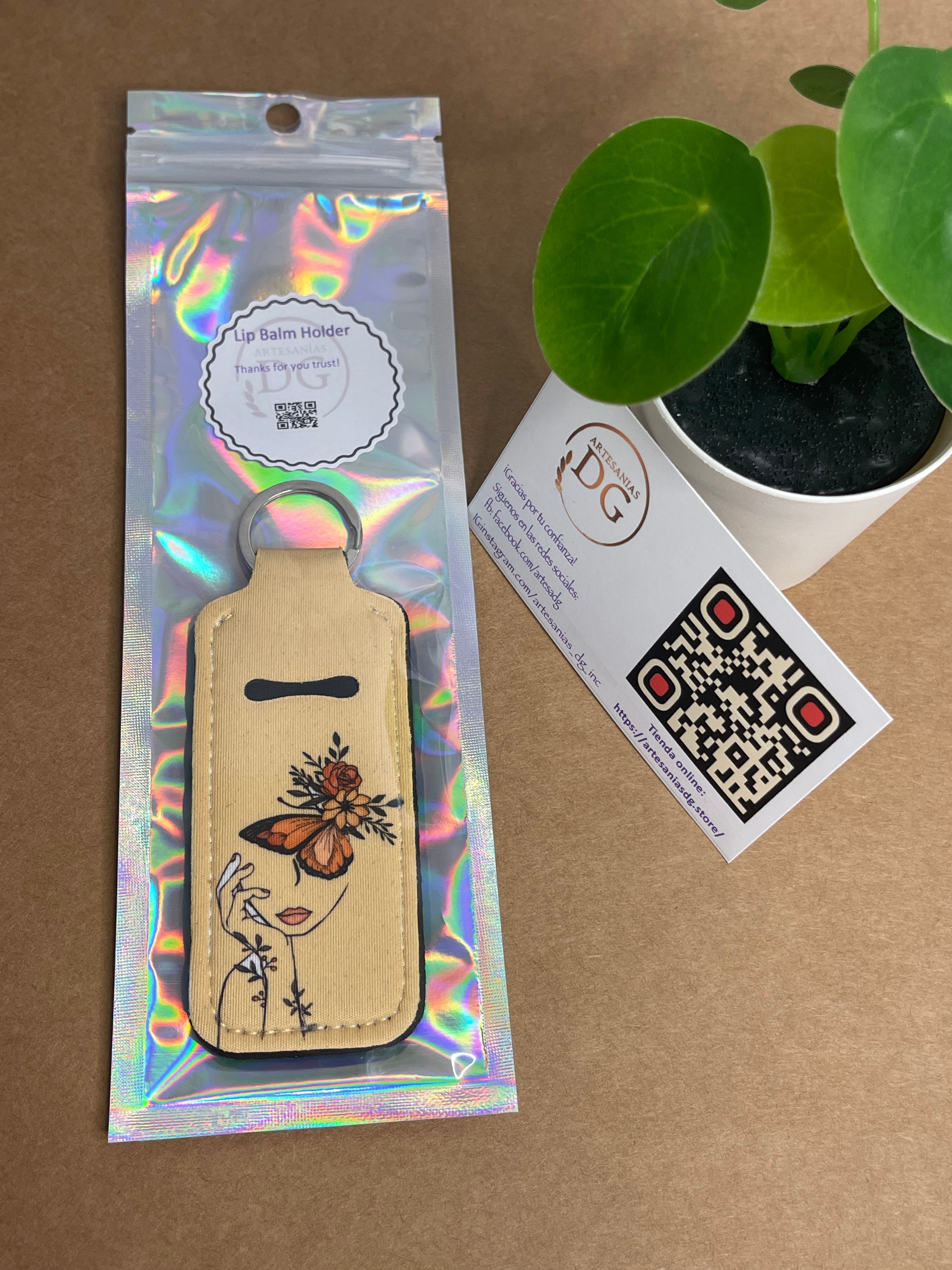 Lip balm holder keychain