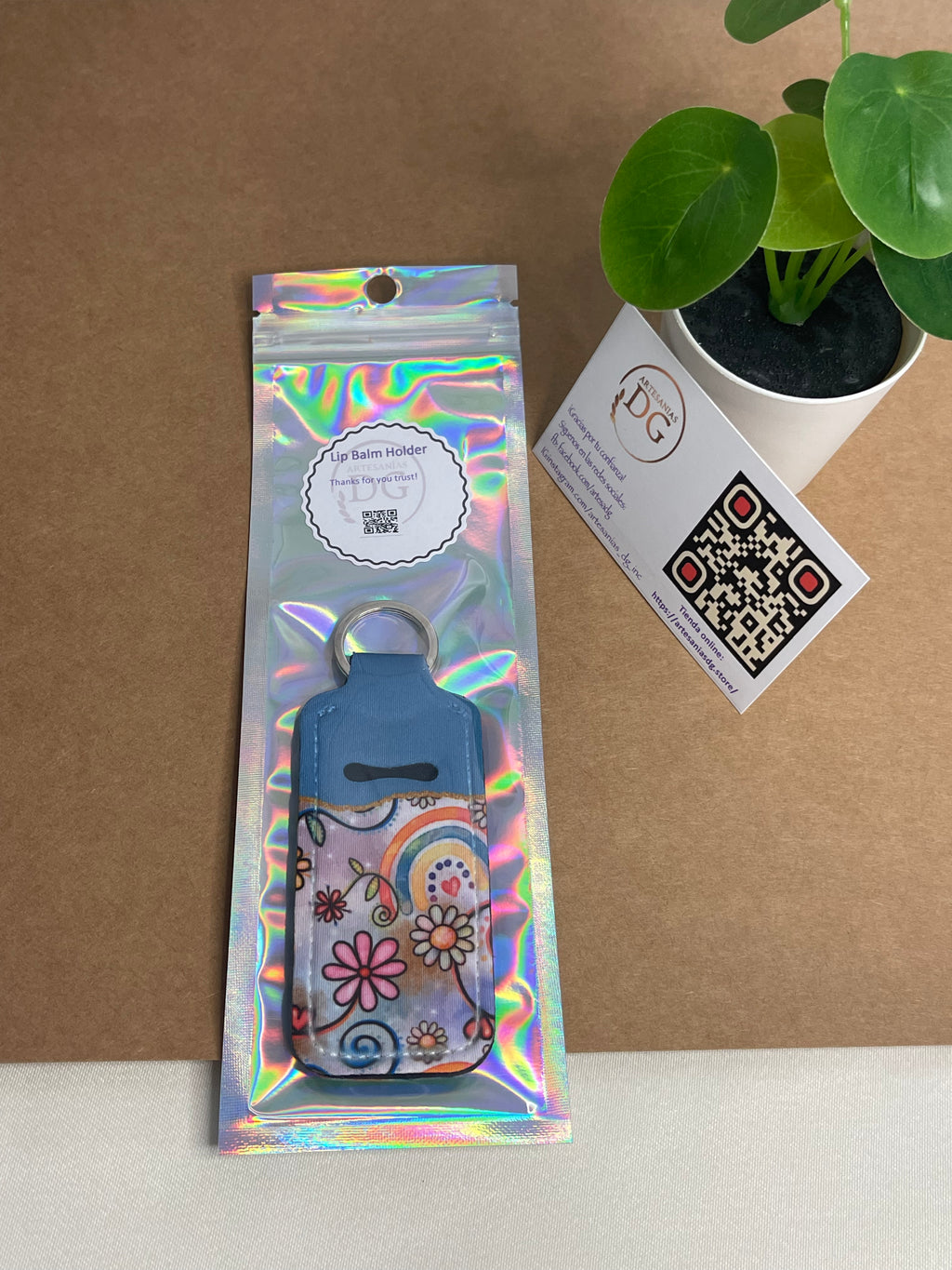 Lip balm holder keychain